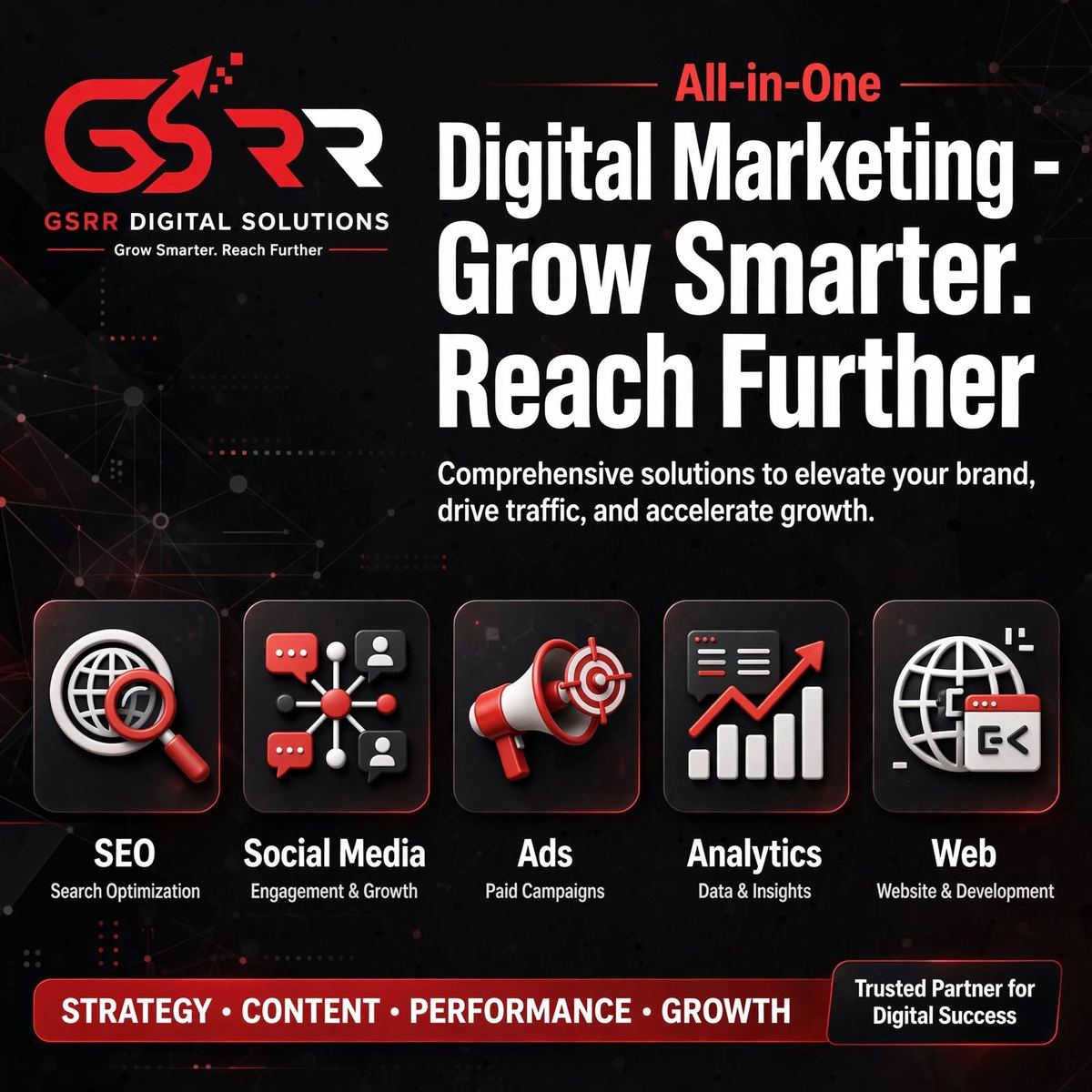 GSRR Digital Solutions all-in-one digital marketing services overview: SEO, social media, ads, analytics and web GSRR Digital Solutions all-in-one digital marketing services overview: SEO, social media, ads, analytics and web