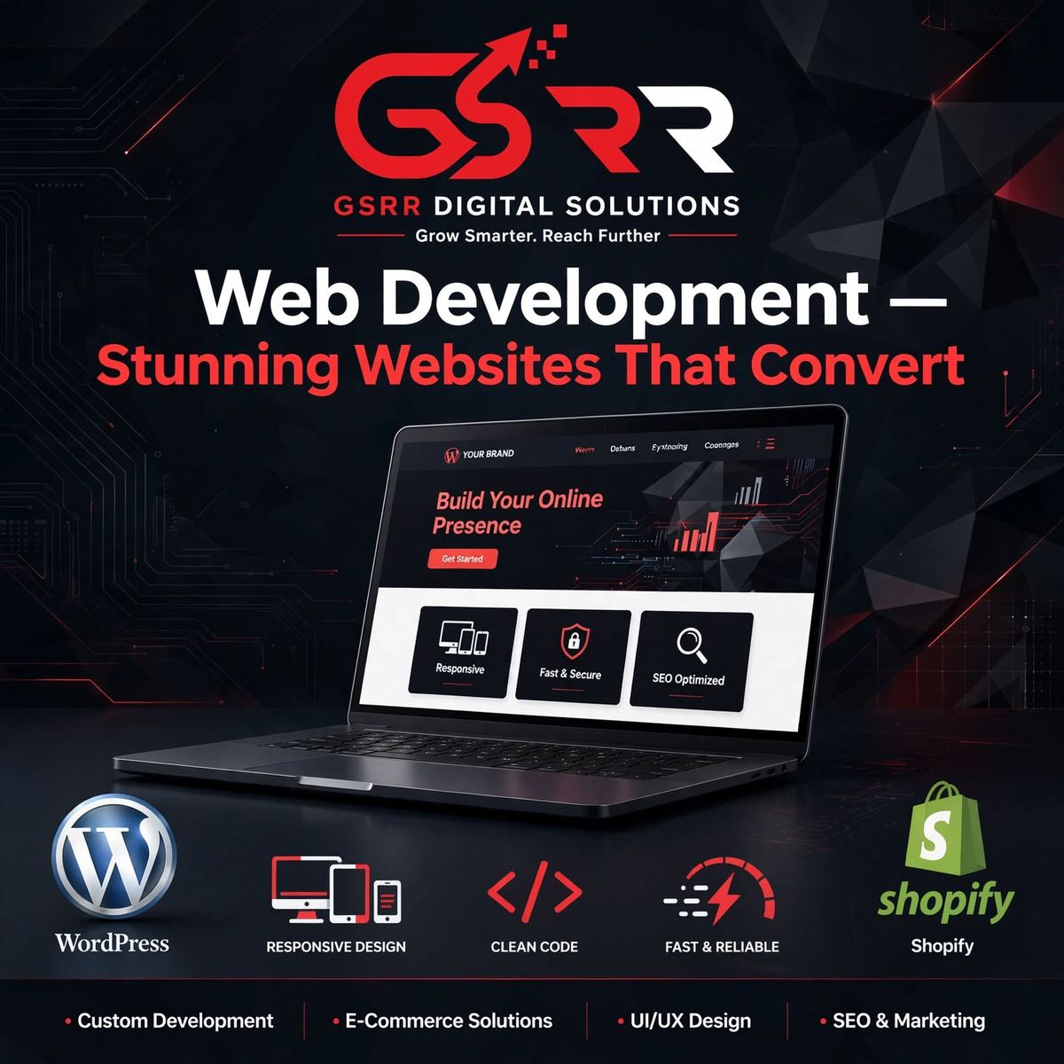 GSRR Digital Solutions website development company Hyderabad overview graphic GSRR Digital Solutions website development company Hyderabad overview graphic
